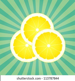 Lemon abstract background vector with burst