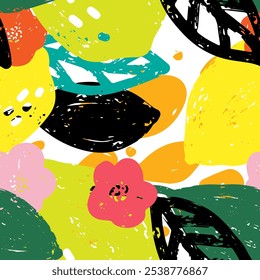 Lemon Abstract grunge texture stylized pattern rapport vector