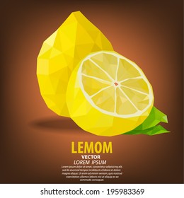 Lemon abstract polygon vector illustrator