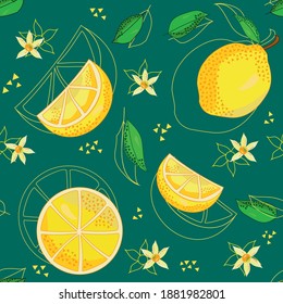 Lemon Abstract Seamless vector pattern