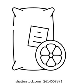 lemon acid line icon vector. lemon acid sign. isolated contour symbol black illustration