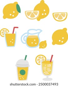 lemon ade beverage illust collection