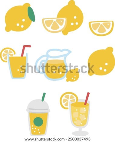 lemon ade beverage illust collection