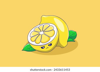 Lemon Angry Expression Cartoon Illustration