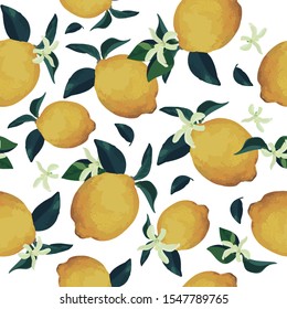 Lemon art seamless vector pattern