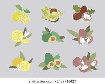 lemon avocado coconut citrus fruit