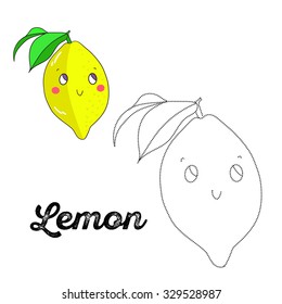 Lemon / Baby learning / cartoon lemon/ connect the dots