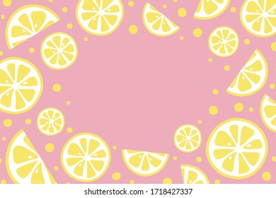 Lemon background with copyspace. Summer banner concept. Vector