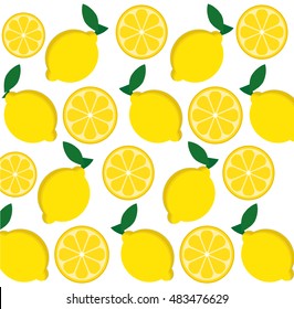 lemon background. Fruits summer healthy and organic food theme. Colorful design. Vector illustration