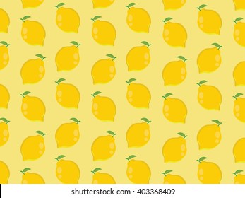 Lemon Background. Illustration. Flat Isolated Vector Composition. Cartoon Style