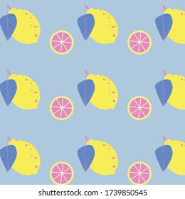 Lemon Background Pattern Summer Fruit Slice Wallpaper vector