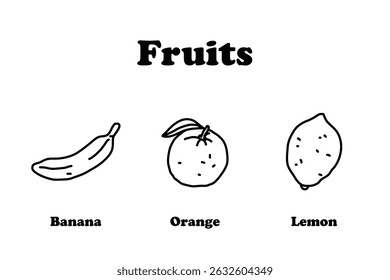 Lemon Banana Orange Mandarin Fruit Sticker Set
Cartoons Cute Funny Drawing Sketch Doodle Illustration Hand Drawn Freehand Free Hand