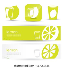 Lemon banners - vector illustration