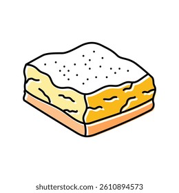 lemon bar food snack color icon vector. lemon bar food snack sign. isolated symbol illustration