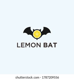 Lemon bat Logo vector silhouette icon