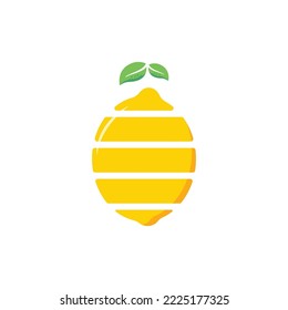 lemon bee honeycomb logo vector illustration design template