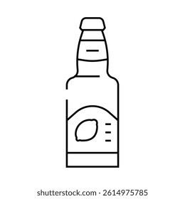 lemon beer line icon vector. lemon beer sign. isolated contour symbol black illustration