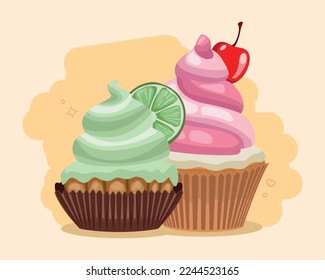 lemon and berry cupcakes icon