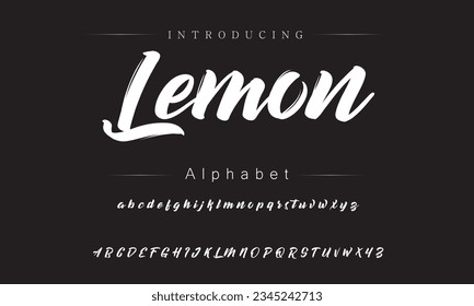 Lemon Best Alphabet Painting Paint Brush Beauty Script Logotype Font lettering handwritten