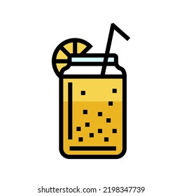 lemon beverage drink color icon vector. lemon beverage drink sign. isolated symbol illustration