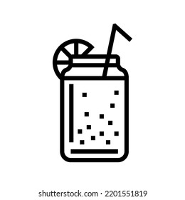 lemon beverage drink line icon vector. lemon beverage drink sign. isolated contour symbol black illustration