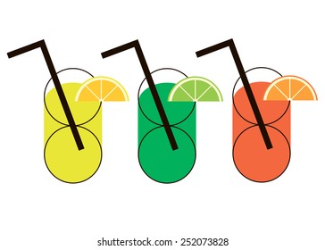 lemon beverage drink vector straw citrus icon