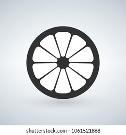lemon black icon. Vector illustration isolated on white background.