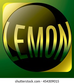 lemon black with text abstract logo silhouette