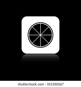 lemon - black vector icon on the white button