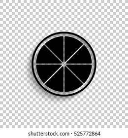 lemon - black vector  icon with shadow