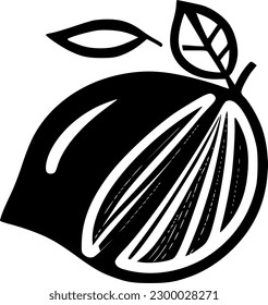 Lemon | Black and White Vector illustration