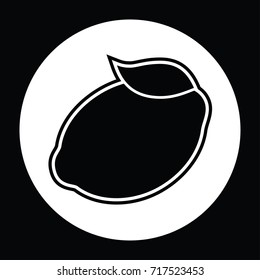 Lemon black and white vector illustration