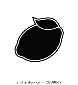 Lemon black and white vector illustration