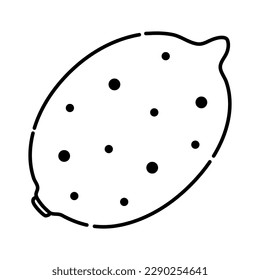 Lemon black and white vector line illustration
