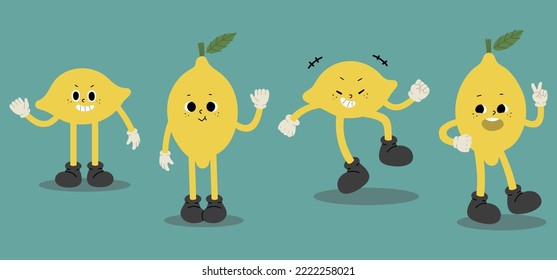 lemon buddy character cute 1, vector  illustration