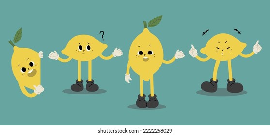 lemon buddy character cute  3, vector illustration