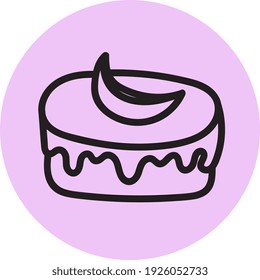 Zitronenkuchen, Illustration, Vektorgrafik auf weißem Hintergrund.