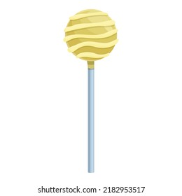 Lemon cake pop icon cartoon vector. Candy sugar. Star popsicle
