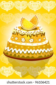 Lemon cakes with flowers