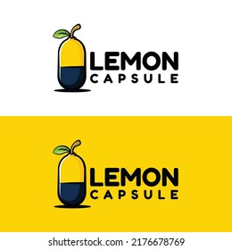 Lemon Capsule Logo Art Illustration