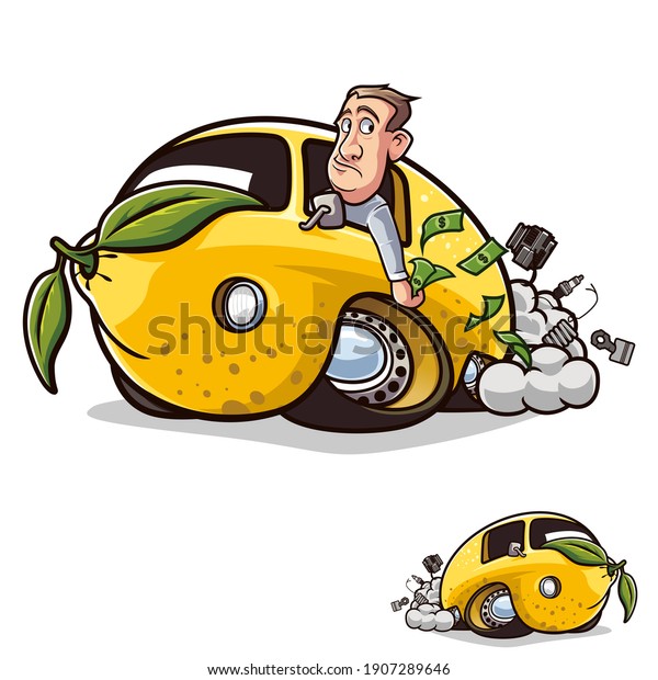 Lemon Car Broken Car Sad\
Cartoon