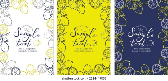 Lemon card design set (vertical)