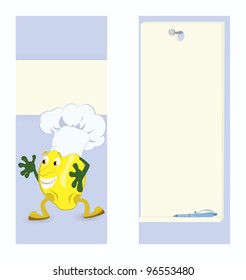 Lemon cartoon character card template vector illustration