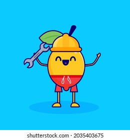 herramientas de transporte de personajes de dibujos animados de limón
