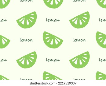 Lemon cartoon character seamless pattern on green background