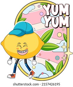 Lemon cartoon comic style illustration