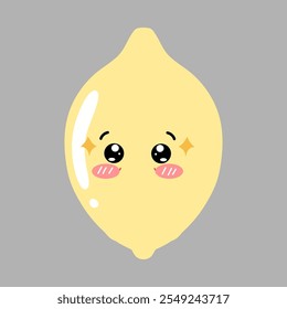 lemon Cartoon face expression emoticon design element stock