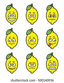 lemon cartoon facial expressions