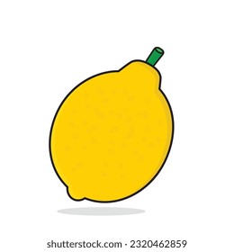 Zitrone. Zitronenkartoon Symbol Vektorgrafik Tapete.lemon mit Blatt. Gelbleder