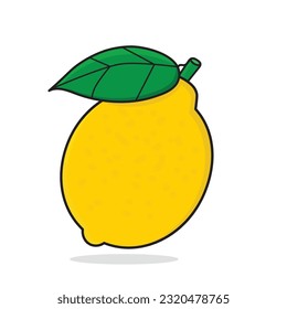 lemon. lemon cartoon icon vector design illustration wallpaper.lemon with leaf. yellow lemon 